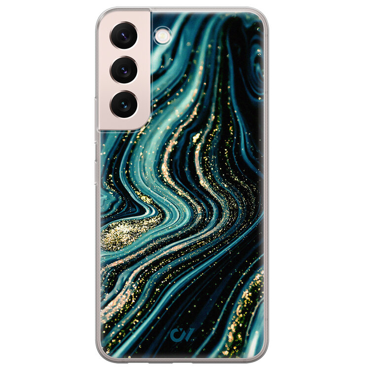 Casevibes Samsung Galaxy S22 hoesje siliconen - Blue Marble Waves Casevibes Samsung Galaxy S22 hoesje siliconen - Blue Marble Waves