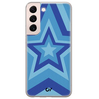 Casevibes Samsung Galaxy S22 hoesje siliconen - Retro Ster Blauw