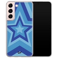 Casevibes Samsung Galaxy S22 hoesje siliconen - Retro Ster Blauw