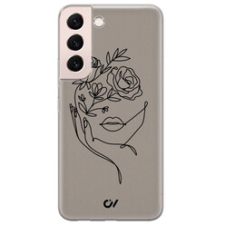 Casevibes Samsung Galaxy S22 hoesje siliconen - Oneline Face Flower