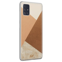 Casevibes Samsung Galaxy A51 hoesje siliconen - Geo Modern Brown