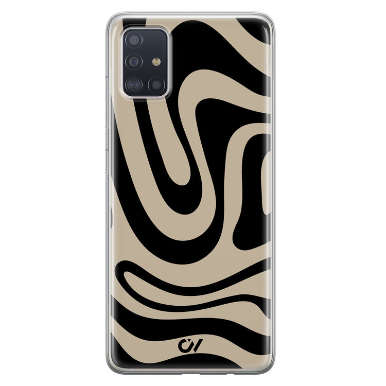 Casevibes Samsung Galaxy A51 hoesje siliconen - Abstract Black Waves