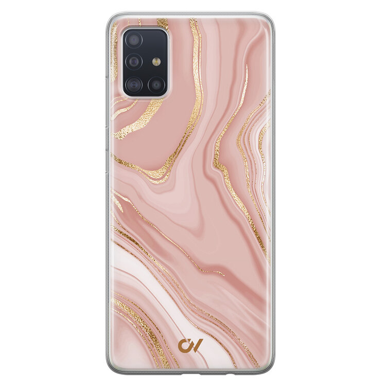 Casevibes Samsung Galaxy A51 hoesje siliconen - Rose Marble