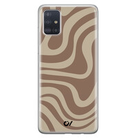 Casevibes Samsung Galaxy A51 hoesje siliconen - Brown Abstract Waves