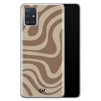 Casevibes Samsung Galaxy A51 hoesje siliconen - Brown Abstract Waves