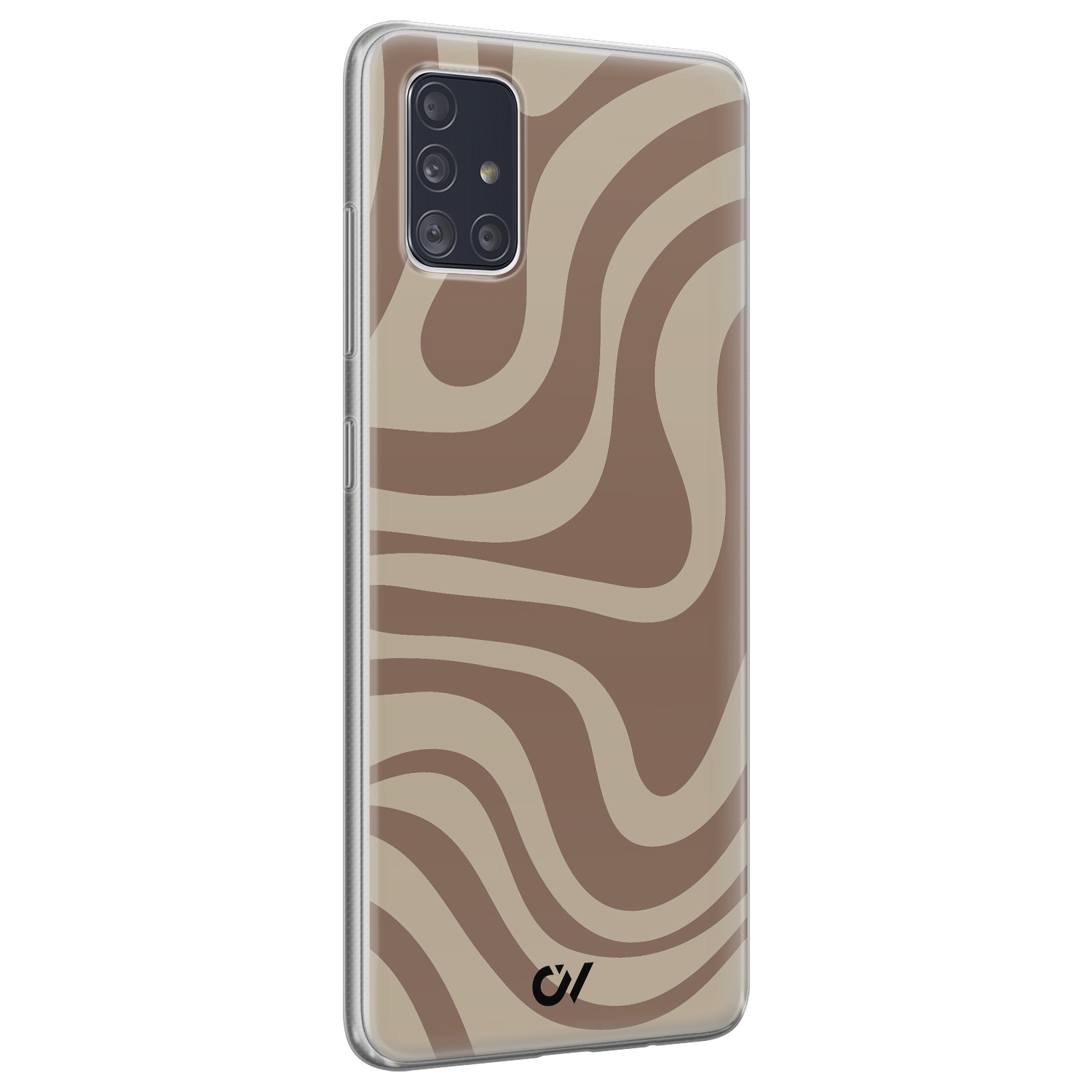 Casevibes Samsung Galaxy A51 hoesje siliconen - Brown Abstract Waves