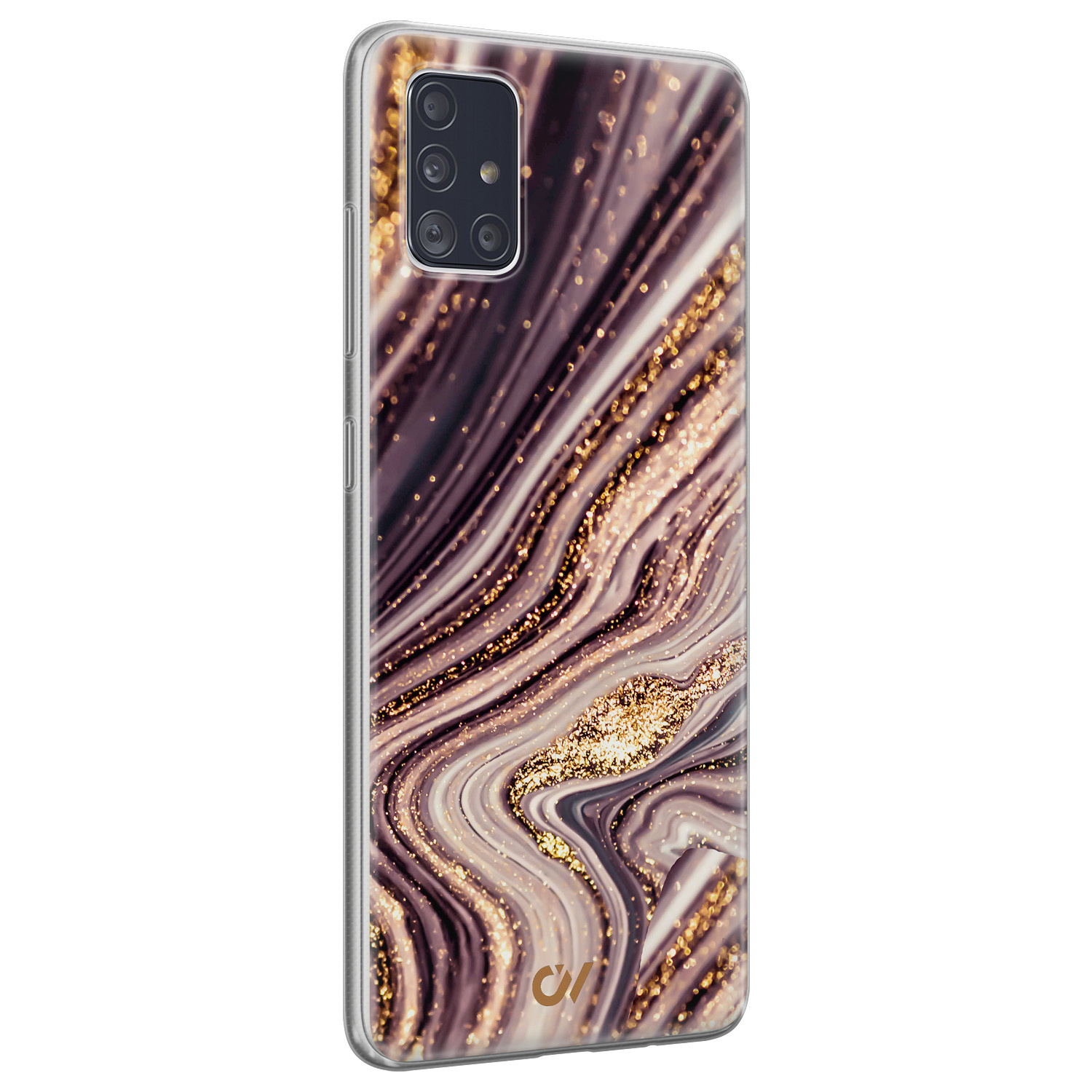 Casevibes Samsung Galaxy A51 hoesje siliconen - Golden Pink Marble