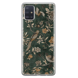 Casevibes Samsung Galaxy A51 hoesje siliconen - Khaki Golden Flowers