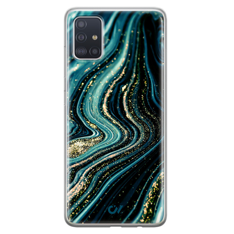 Casevibes Samsung Galaxy A51 hoesje siliconen - Blue Marble Waves