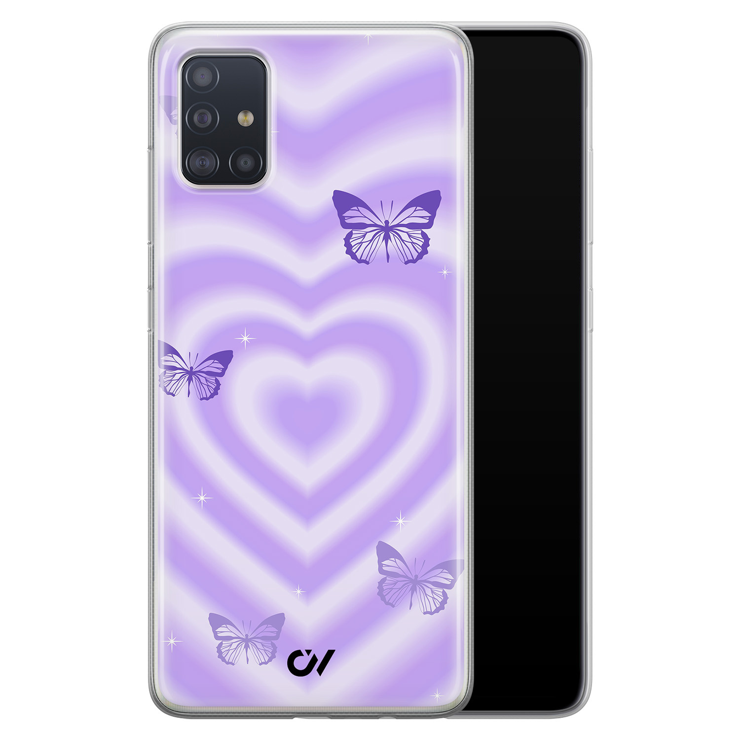 Casevibes Samsung Galaxy A51 hoesje siliconen - Retro Hart Vlinder