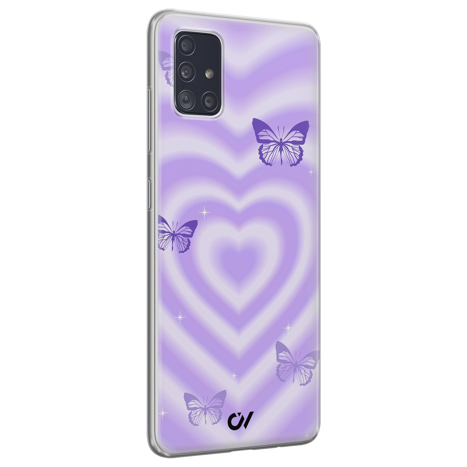 Casevibes Samsung Galaxy A51 hoesje siliconen - Retro Hart Vlinder