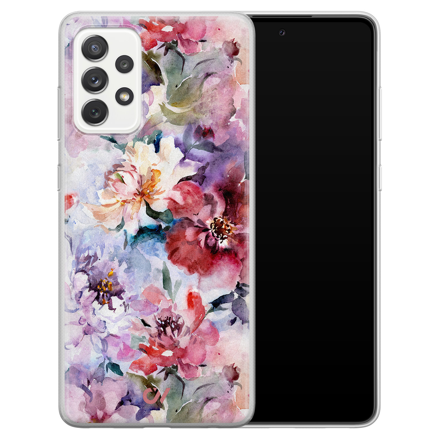 Casevibes Samsung Galaxy A52 hoesje siliconen - Bloemen Acryl