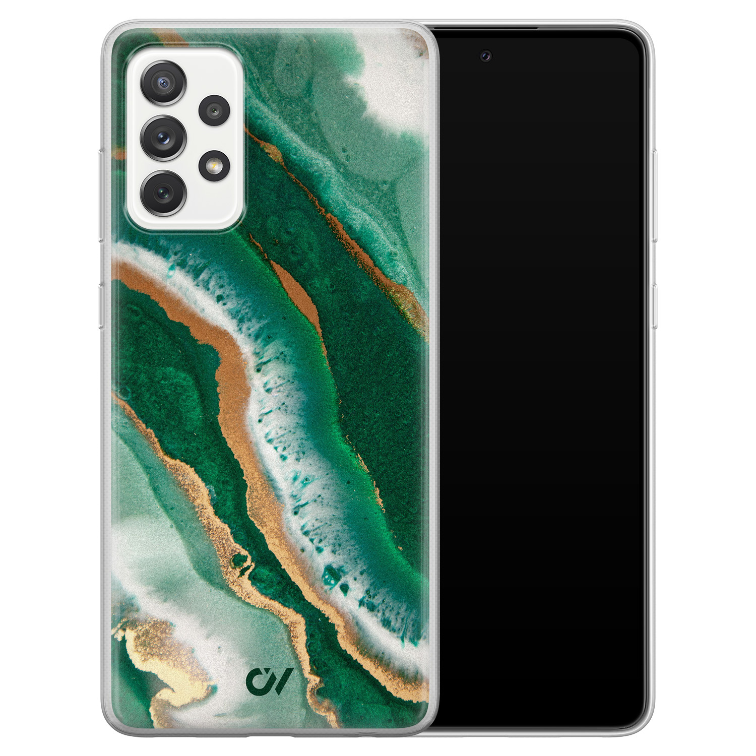 Casevibes Samsung Galaxy A52 hoesje siliconen - Marble Jade Waves
