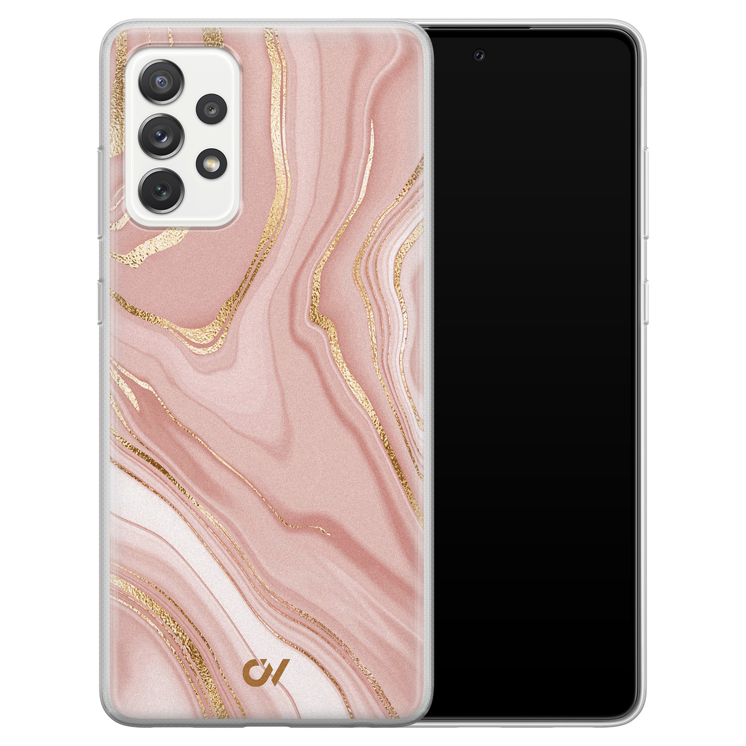 Casevibes Samsung Galaxy A52 hoesje siliconen - Rose Marble