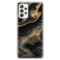 Casevibes Samsung Galaxy A52 hoesje siliconen - Marble Golden Black