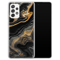 Casevibes Samsung Galaxy A52 hoesje siliconen - Marble Golden Black