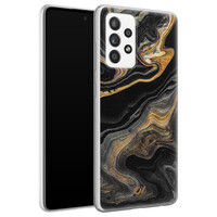 Casevibes Samsung Galaxy A52 hoesje siliconen - Marble Golden Black