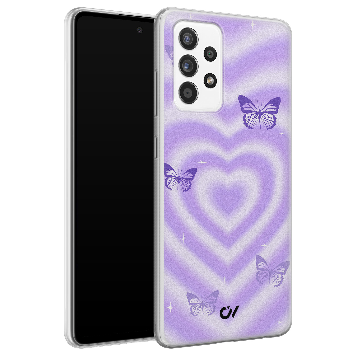 Casevibes Samsung Galaxy A52 hoesje siliconen - Retro Hart Vlinder