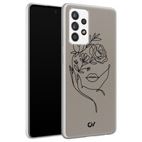 Casevibes Samsung Galaxy A52 hoesje siliconen - Oneline Face Flower