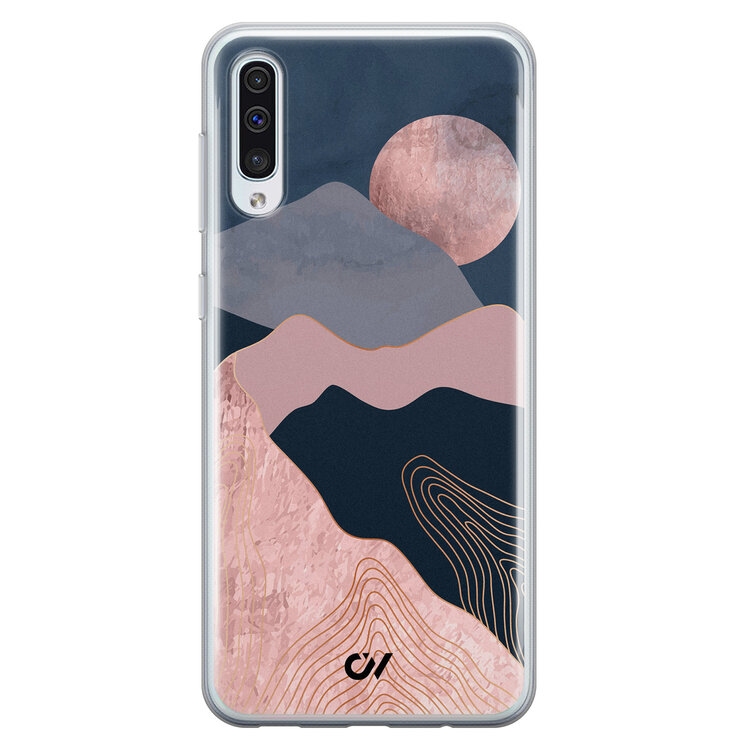 Casevibes Samsung Galaxy A50 hoesje siliconen - Landscape Rosegold