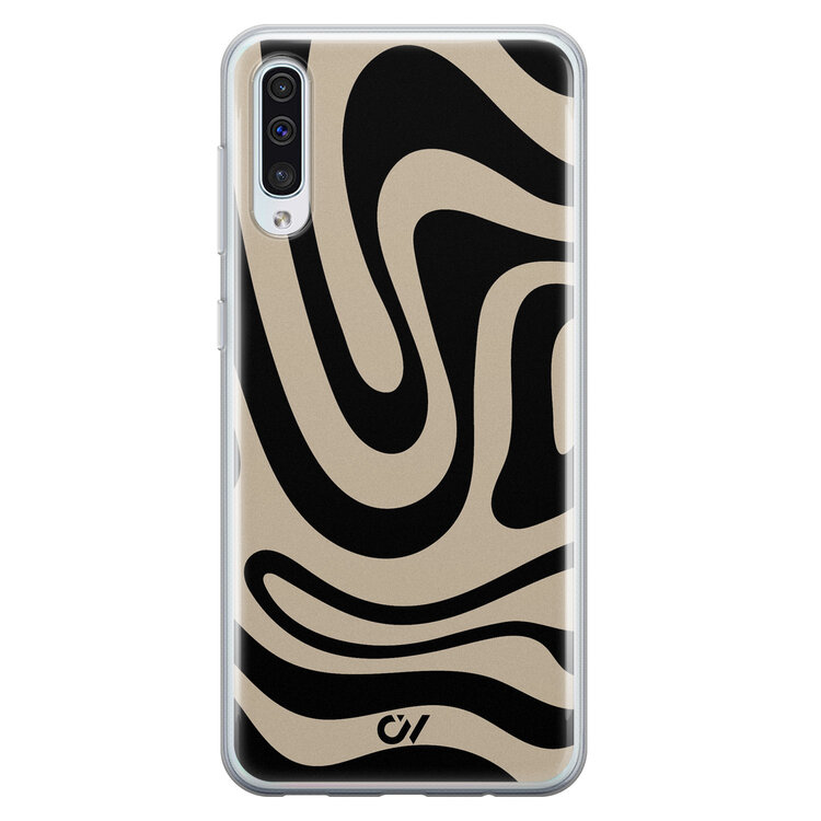 Casevibes Samsung Galaxy A50 hoesje siliconen - Abstract Black Waves