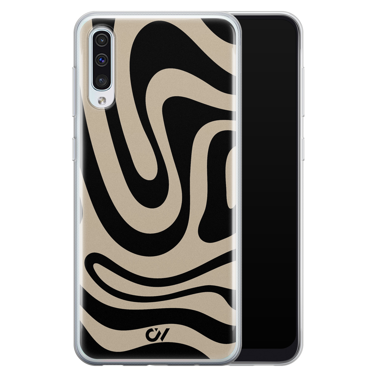 Casevibes Samsung Galaxy A50 hoesje siliconen - Abstract Black Waves