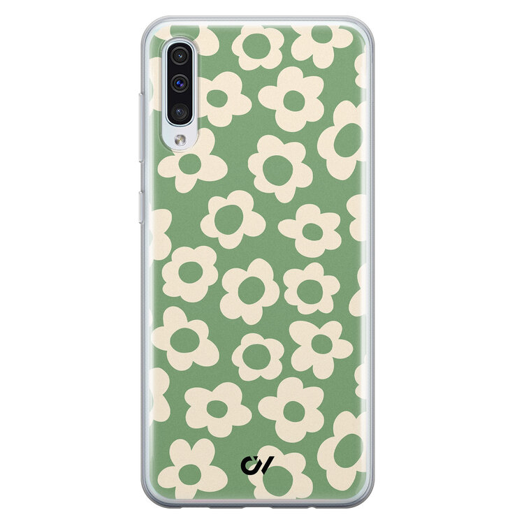 Casevibes Samsung Galaxy A50 hoesje siliconen - Retro Cute Flowers