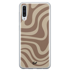 Casevibes Samsung Galaxy A50 hoesje siliconen - Brown Abstract Waves