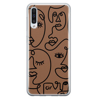 Casevibes Samsung Galaxy A50 hoesje siliconen - Mokka Faces