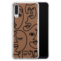 Casevibes Samsung Galaxy A50 hoesje siliconen - Mokka Faces