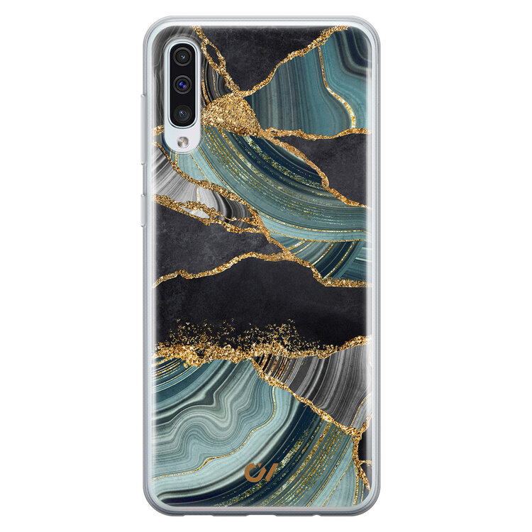 Casevibes Samsung Galaxy A50 hoesje siliconen - Marble Jade Stone