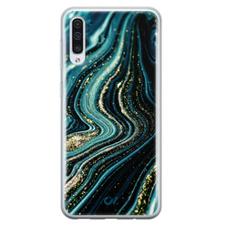 Casevibes Samsung Galaxy A50 hoesje siliconen - Blue Marble Waves