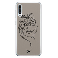 Casevibes Samsung Galaxy A50 hoesje siliconen - Oneline Face Flower