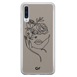Casevibes Samsung Galaxy A50 hoesje siliconen - Oneline Face Flower