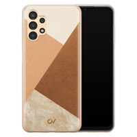 Casevibes Samsung Galaxy A13 4G hoesje siliconen - Geo Modern Brown