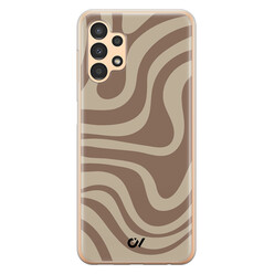 Casevibes Samsung Galaxy A13 4G hoesje siliconen - Brown Abstract Waves