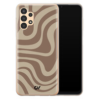 Casevibes Samsung Galaxy A13 4G hoesje siliconen - Brown Abstract Waves