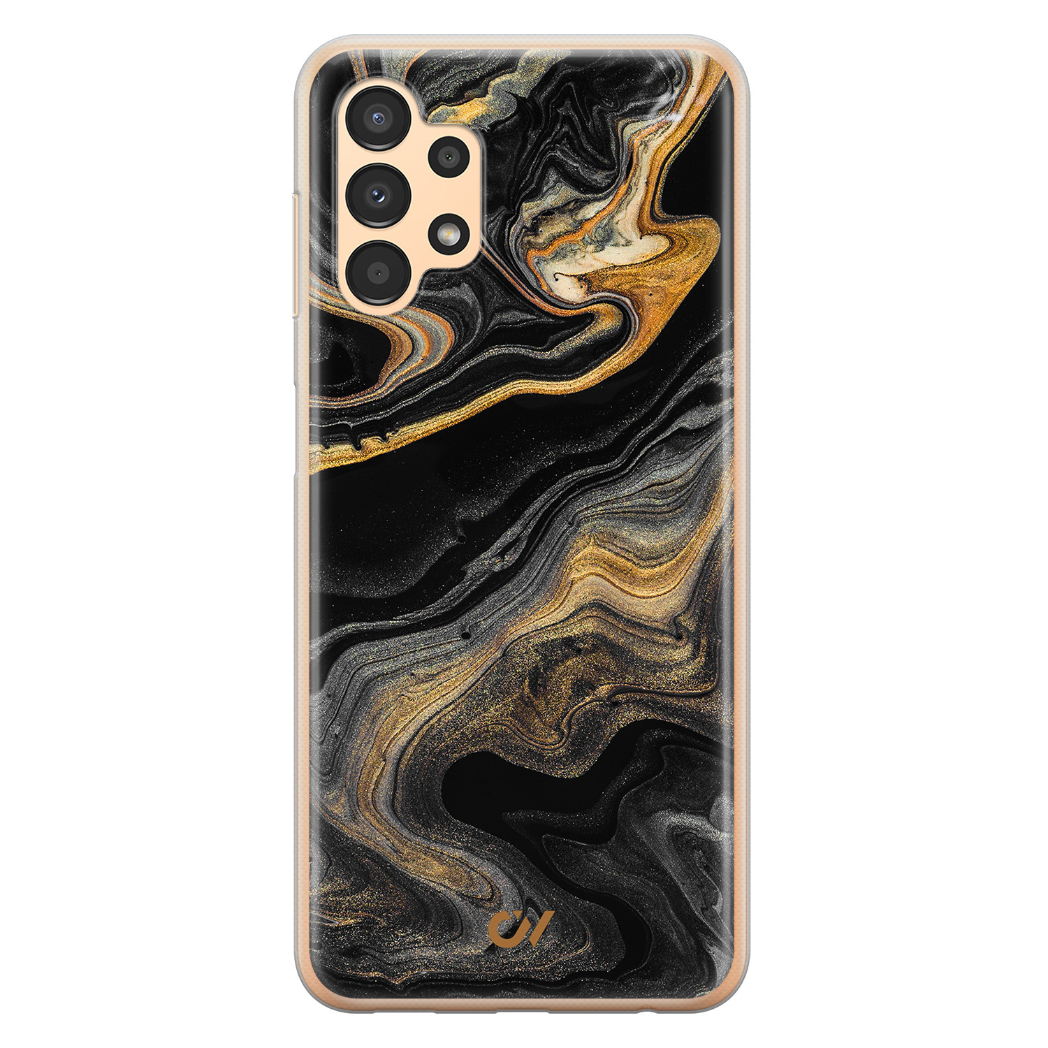Casevibes Samsung Galaxy A13 4G hoesje siliconen - Marble Golden Black