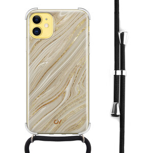 Casevibes iPhone 11 hoesje met koord - Golden Marble