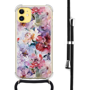 Casevibes iPhone 11 hoesje met koord - Bloemen Acryl