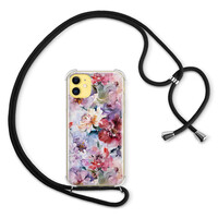 Casevibes iPhone 11 hoesje met koord - Bloemen Acryl