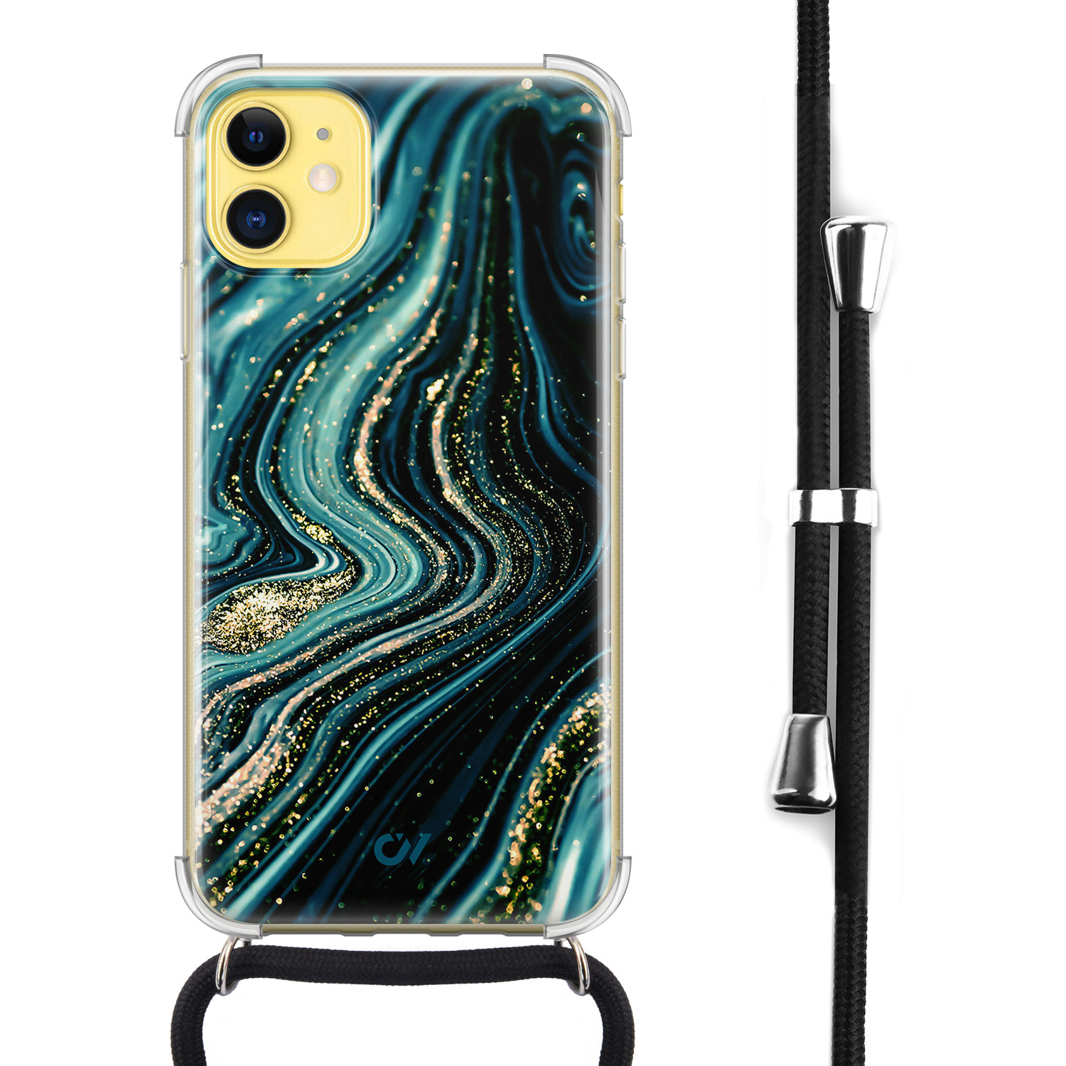 Casevibes iPhone 11 hoesje met koord - Blue Marble Waves