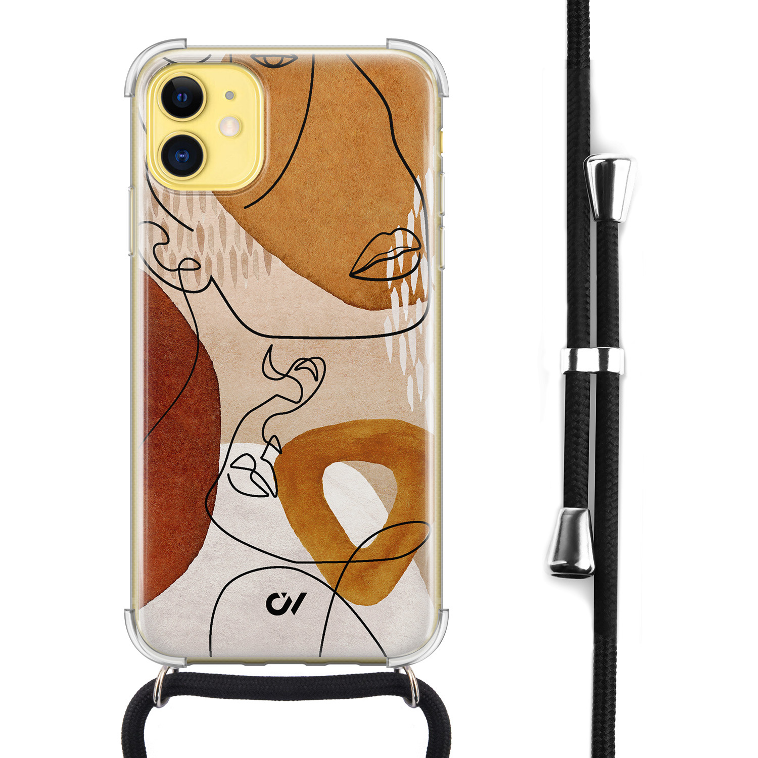 Casevibes iPhone 11 hoesje met koord - Abstract Shape Faces