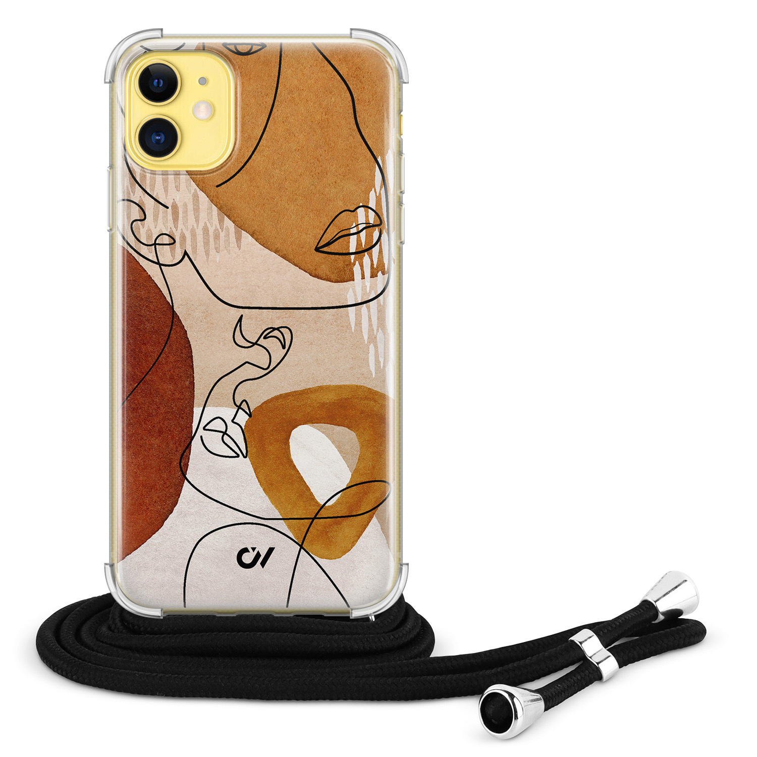 Casevibes iPhone 11 hoesje met koord - Abstract Shape Faces
