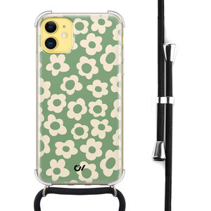 Casevibes iPhone 11 hoesje met koord - Retro Cute Flowers