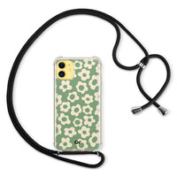 Casevibes iPhone 11 hoesje met koord - Retro Cute Flowers