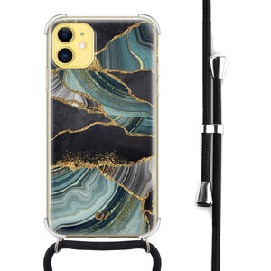 Casevibes iPhone 11 hoesje met koord - Marble Jade Stone