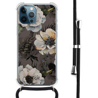 Casevibes iPhone 12 (Pro) hoesje met koord - Blooming