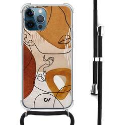 Casevibes iPhone 12 (Pro) hoesje met koord - Abstract Shape Faces