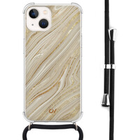 Casevibes iPhone 13 hoesje met koord - Golden Marble